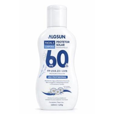 Imagem de Protetor Solar Algsun Facial e Corporal FPS 60 – Proteção UVA/UVB, Oil Free, Resistente à Água, Uso Profissional, 120ml