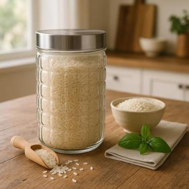 Imagem de Pote Porta Mantimentos Relevo Tampa Inox 1700ml Vista Home