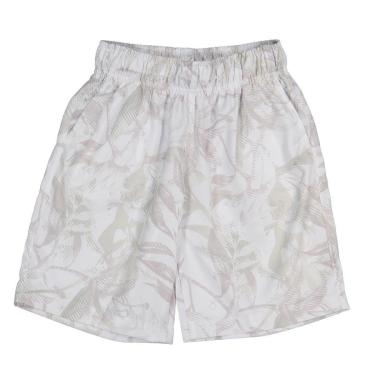 Imagem de Bermuda Infantil Menino em Tactel Folhas Verde/Cinza Ogochi-Masculino