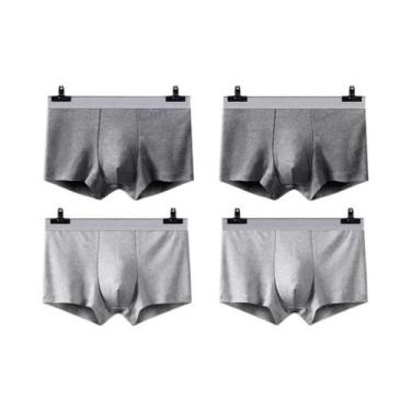 Imagem de Cuecas Boxer Masculinas plus Size 4 Peças Respiráveis Confortáveis L-5