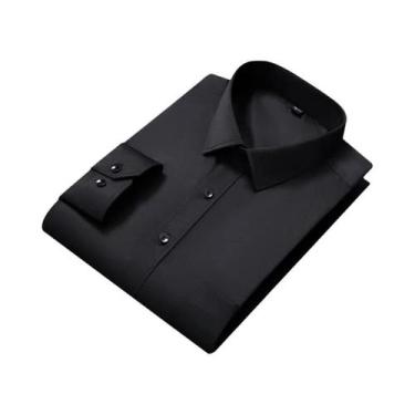 Imagem de Camisa Formal De Negócios Masculina Slim Fit Branca Com Manga Longa E 