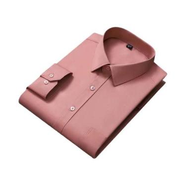 Imagem de Camisa Formal De Negócios Masculina Slim Fit Branca Com Manga Longa E 