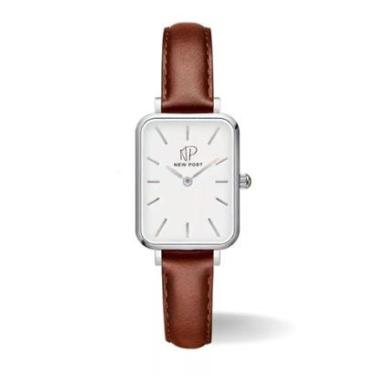Imagem de Relógio Feminino Quadrado Pulseira Marrom Piermont Silver New Port-Feminino
