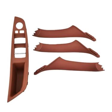 Imagem de Compatível com bmw série 5 f10 f18 520i 525i 528i 530 51417225851 4/7 pçs interior do carro maçaneta da porta painel puxar guarnição capa(Red Wine 4pcs)