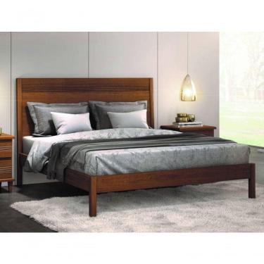 Imagem de Cama Casal Madeira Maciça 1,40m - Lisboa - Móveis Montanhês