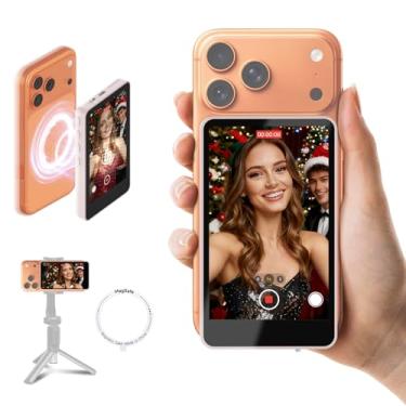 Imagem de SYNCO XView Tela de monitor de selfie para iPhone 17 Series e Android, sem fio 4K/1080p Magnetic Vlog Back Camera Monitor com alcance de 164 pés, alto-falante integrado para YouTube TikTok Live