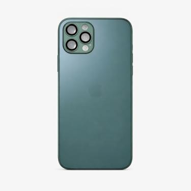 Imagem de Capinha de Vidro Reforçada para iPhone com Proteção Completa da Câmera com Design Premium Resistente a Riscos (Verde, iPhone 12 Pro Max)