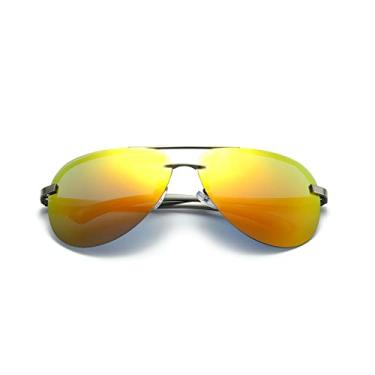 Imagem de Fishingtours Óculos de sol aviador para homens e mulheres polarizados espelhados para dirigir, Amarelo