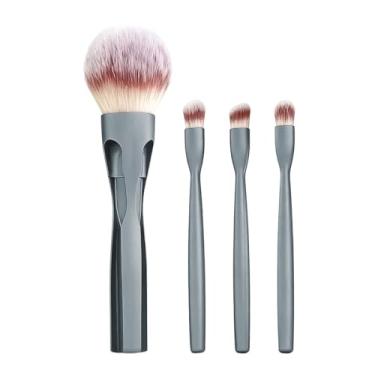 Imagem de Conjunto De Pincéis De Maquiagem, 4-Em-1 Magnético Portátil Sintético, Pincel Para Sombra Pó E Base Maquiagem Rosto, Para Mulheres Adolescentes Iniciantes Presente Aniversário Casamento Viagem