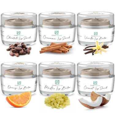 Imagem de Juman Conjunto de cuidados labiais de minerais do Mar Morto | Esfoliante labial e protetor labial hidratante | Conjunto ultra presente | Hidrata e protege | Com óleos essenciais | Vegan | Sem SLS e