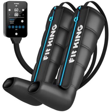 Imagem de FIT KING Sistema de recuperação sem fio, botas de massagem de pé e perna de compressão de ar para circulação sanguínea e recuperação rápida, 50 ~ 150 mmHg e controle de 5 zonas (médio)