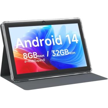 Imagem de CUPEISI Tablet Android 14, tablet de 7 polegadas, 8 GB de RAM + 32 GB de ROM/tablet expansível de 1 TB, processador quad-core de 1,6 GHz, tela sensível ao toque HD de 1024 x 600 IPS, câmera de 5 MP