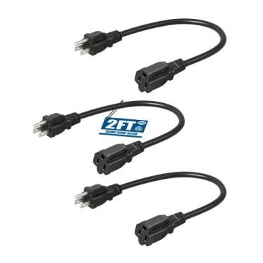 Imagem de Cabo de extensão DEWENWILS 2FT 16 AWG SJTW à prova de intempéries, pac