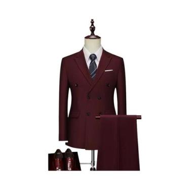 Imagem de Terno Masculino Casual De Negócios Transpassado De Duas Peças Em Polié