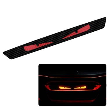 Imagem de Ongfuwu Adesivo de luz de freio alto, à prova d'água, fibra de carbono para carro, suporte alto, terceira luz de freio, adesivo autoadesivo para decoração de luz traseira para a maioria dos veículos