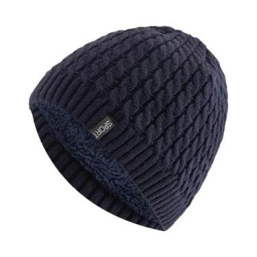 Imagem de Gorro De Malha Unissex Com Forro De Pelúcia, Quente E Estiloso Para Ou