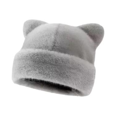 Imagem de Gorro Feminino Com Capuz De Pelúcia Estampa De Leopardo, Quente E Gros