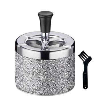 Imagem de Cinzeiro De Metal Para Carro À Prova De Vento Com Tampa Giratória Auto