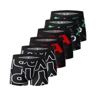 Imagem de Calças Boxer Estampadas Para Homens Em Tamanhos Grandes, Pacote Com 4,