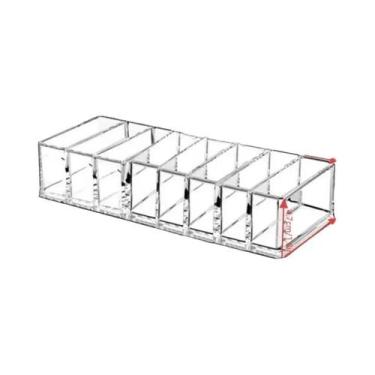 Imagem de Caixa Organizadora Transparente De Acrílico Com 8 Compartimentos Para 