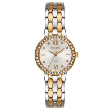 Imagem de Relógio Seculus Feminino Ref: 23747lpsvbs2 Clássico Bicolor