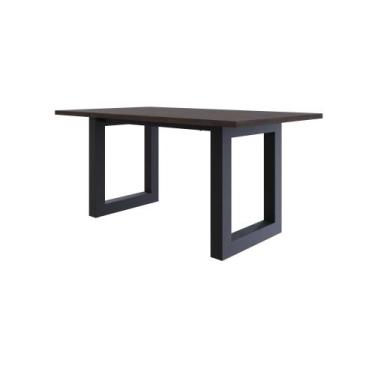 Imagem de Mesa de Jantar Bronx R 160x90x77cm - Compace, Terracota/Est.Preta