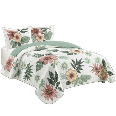 Imagem de Kit Cobre Leito Colcha Queen Boutik Dupla Face - Estampa 31 - 100% Poliéster