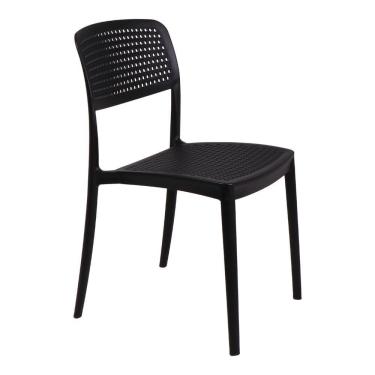 Imagem de Cadeira Tramontina Serena Preto Empilhável Em Polipropileno Com Proteção Antimicrobiana