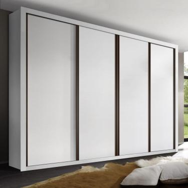 Imagem de Guarda Roupa Casal Milano Branco 4 Portas 4 Gavetas Minastex