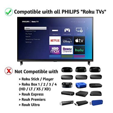 Imagem de Controle remoto de substituição OEM compatível com todas as Smart TVs Philips Roku TV 【Não é compatível com Roku Stick e Roku Box】 (Netflix, Apple TV+, Paramount+, HBOmax)