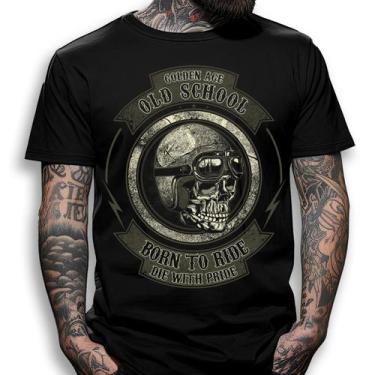 Imagem de Camiseta Preta Custom Golden Age Old School Born To Ride Die With Prid
