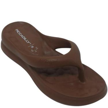 Imagem de Chinelo Piccadilly Feminino Confortável com Plataforma 4,5cm Cor:Choco