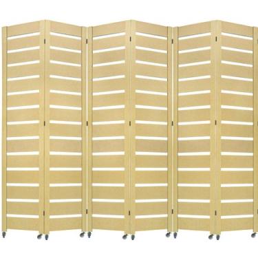 Imagem de 6 Biombo Slim Sanfonado Com Rodinhas E Dobradiças Folha Painel Mdf Cru