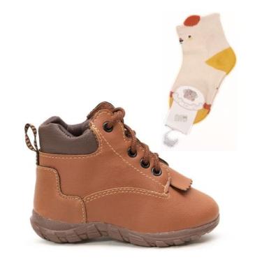 Imagem de Kit Bota Coturno Infantil Bebê Country Franja Removível 2x1 - FARMFUN,
