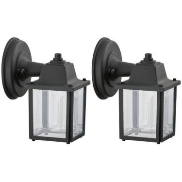 Imagem de Kit 2 Arandelas Vintage Pretas Luminária Externa Parede Jardim E27 20w