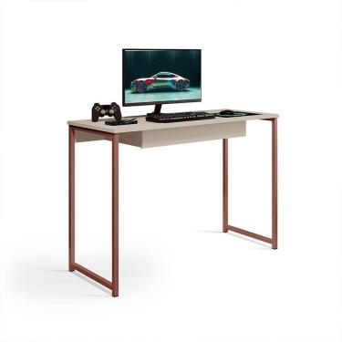 Imagem de Escrivaninha Com Gaveta Megane 110 X 45 Klm Store Cobre Com Off White