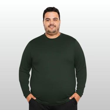 Imagem de Camisa Térmica Plus Size Proteção Solar Uv 50+ Camiseta Masculina Mang