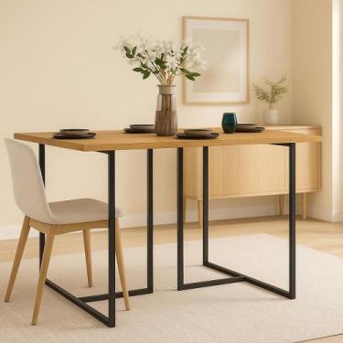 Imagem de Mesa de Jantar Mali Alto Padrão Estilo Industrial Design Moderno 120 c