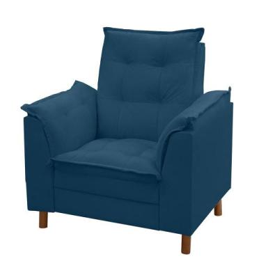 Imagem de Poltrona De Amamentação Manoella Luxo ISA ESTOFADOS Cor:Marrom, Azul M