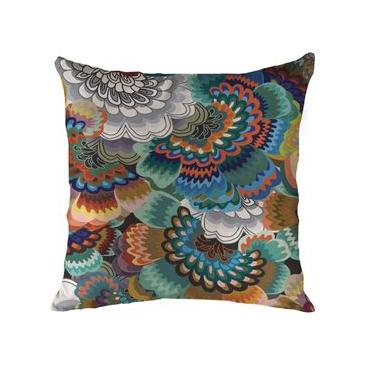 Imagem de Almofada De Veludo Estampada Floral Laranja - Decortextil Unico