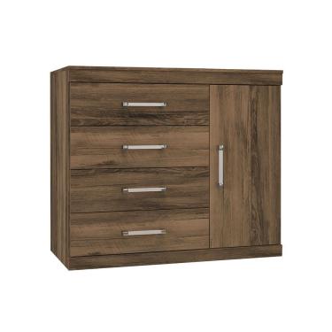 Imagem de Cômoda de Quarto 1.4 Plus c/ 1 Porta e 4 Gavetas Atacama-Jatobá - Santos Andirá