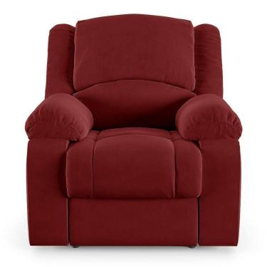 Imagem de Poltrona Do Papai Reclinável Sala De Cinema Barcelona Elétrica Usb Veludo Vermelho
