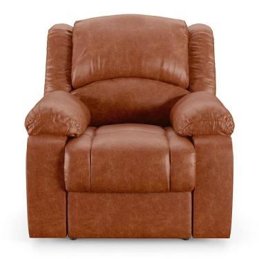 Imagem de Poltrona Do Papai Reclinável Sala De Cinema Barcelona Touch Usb Pu Caramelo Brilho