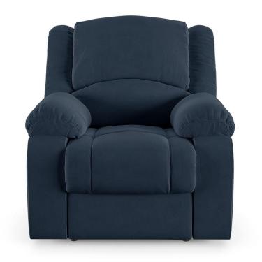 Imagem de Poltrona Do Papai Reclinável Sala De Cinema Barcelona Touch Veludo Azul
