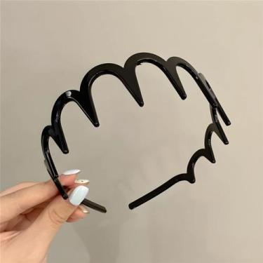 Imagem de Tiara De Cabelo Feminina Coreana Antiderrapante Em Formato U Com Dente