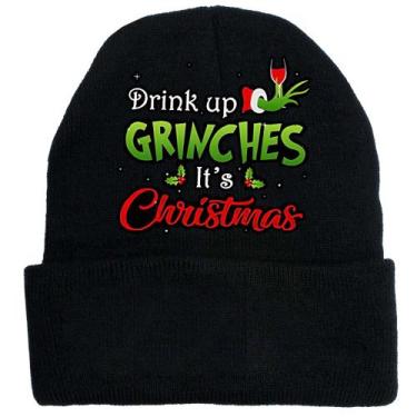 Imagem de Chapéu de malha Drinks Up Grinchs Its Christmas Anime Winter - yiweisa