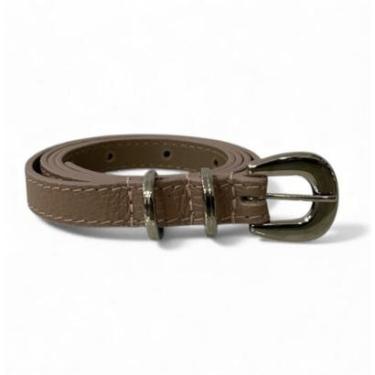 Imagem de Cinto Feminino em Couro Fivela Prata Redonda 001 Nude G-Feminino