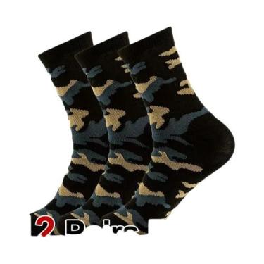 Imagem de Meias Masculinas Camufladas De Cano Médio 3/12 Pares Respiráveis, Anti