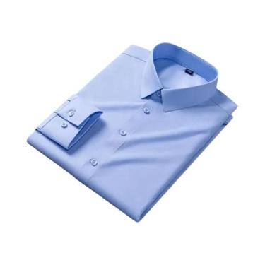 Imagem de Camisa Masculina De Fibra De Bambu De Manga Longa, Não Amassa, Antirru