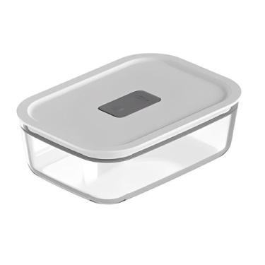 Imagem de Pote Vidro Hermético Ou Fresh Lock 1,25L Branco Micro-ondas, 1,25L, Br